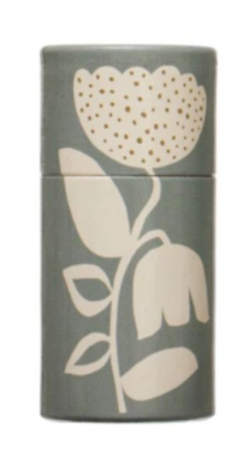 Yellow Tipped Matches in Colorful Floral Motif Tube Holder