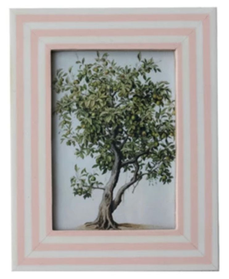 5x7 Pink Resin Striped Picture Frame
