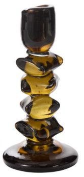 Small Sculptural Glass Candle Holder 9"H