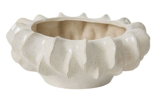 Off-White Ceramic Speckled Bowl 15"Dia. x 6"H
