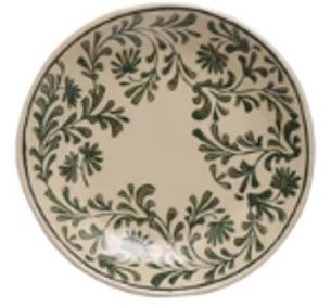 (C) Hand-Painted Stoneware Floral Motif Plate 6"Dia.