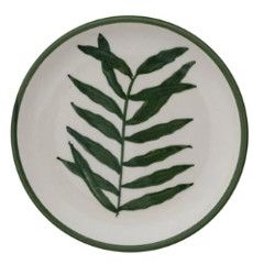 (C) Hand-Painted Stoneware Botanical Plate 5"Dia.