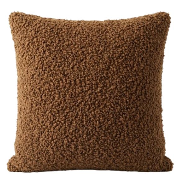 22x22 Brown Curly Wool Pillow