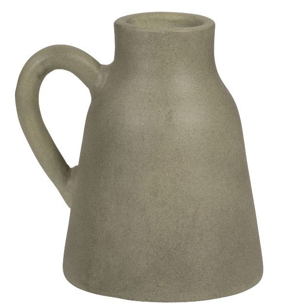 Green Terracotta Vase w/ Handle 9"L x 7"W x 9"H