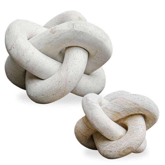 Small Natural Limestone Link Sculpture 5"Dia.
