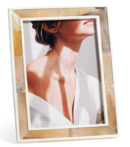 5x7 Natural Bone w/ White Trim Picture Frame