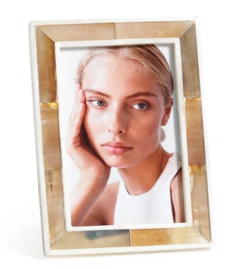 4x6 Natural Bone w/ White Trim Picture Frame