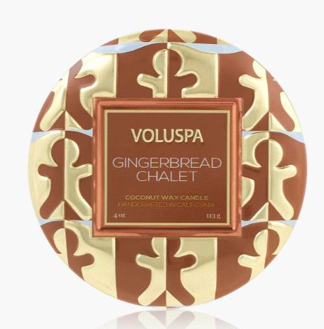 Mini Tin Gingerbread Chalet Candle 4oz