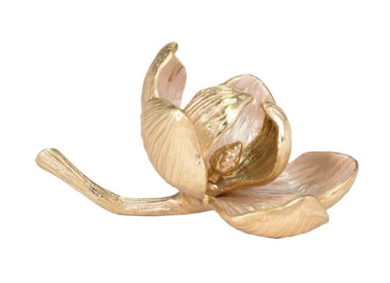 Gold Metal Floral Sculpture 8"L x 7"W x 5"H