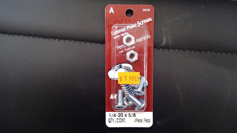 Phillips truss license plate screws