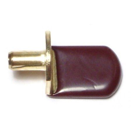 1pc Plastic &amp; steel shelf supports, Per piece: 5mm brass cushioned with brown cover