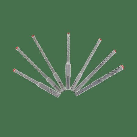 7pc 4-cutter full carbide head hammer bit set