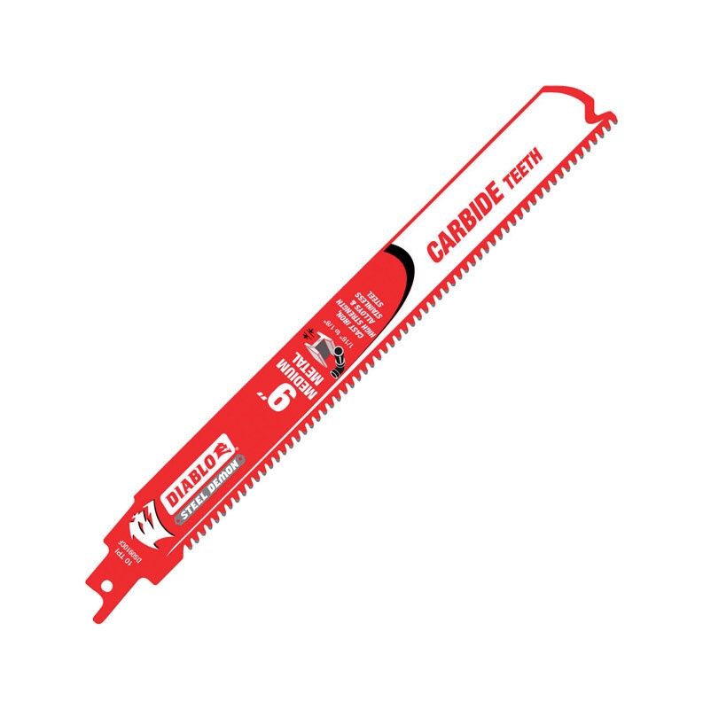 9 in. 10 TPI Steel Demon Carbide Reciprocating Saw Blade for Medium Metal Cutting
