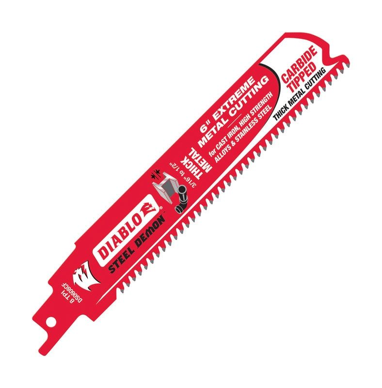 6-Inch Steel Demon Amped Carbide Recip Blades for Thick Metal