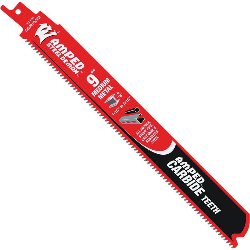 9 In. Medium (1/16 In. - 5/16 In.) Metal Reciprocating Saw Blade