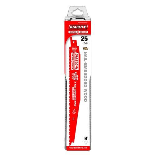 9-Inch Bi-Metal Recip Blade for Nail Embedded Wood, 25-Pack