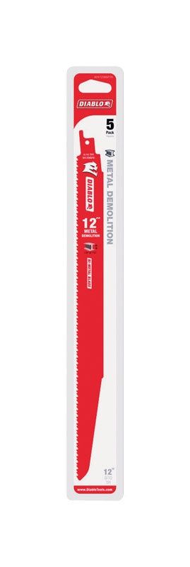 12-Inch Bi-Metal Recip Blade for Medium Metal Cutting, 5-Pack