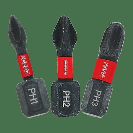 DPHV1-S3 1 Inch Phillips Drive Bit Assorted Pack , 3-Piece