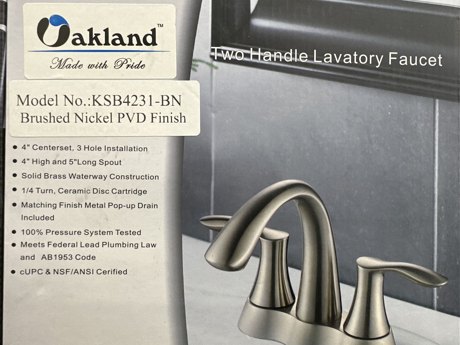 Oakland 2 Handle bathroom faucet KSB4231-BN