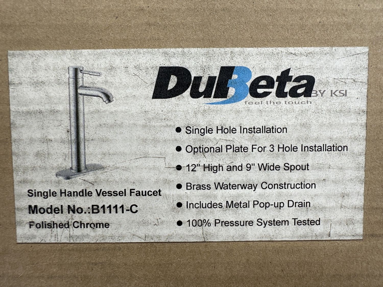 Dubeta single handle vessel bathroom faucet