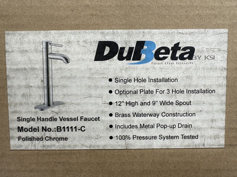 Dubeta single handle vessel bathroom faucet