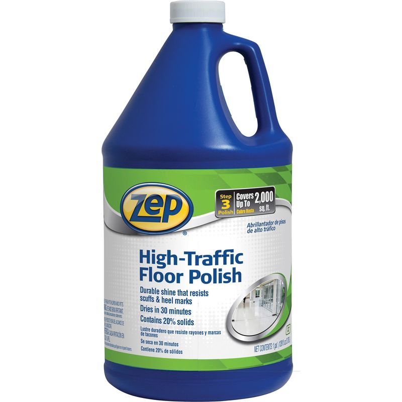Zep Commercial High Traffic Floor Polish, 1 Gallon Bottle - ZUHTFF128EA