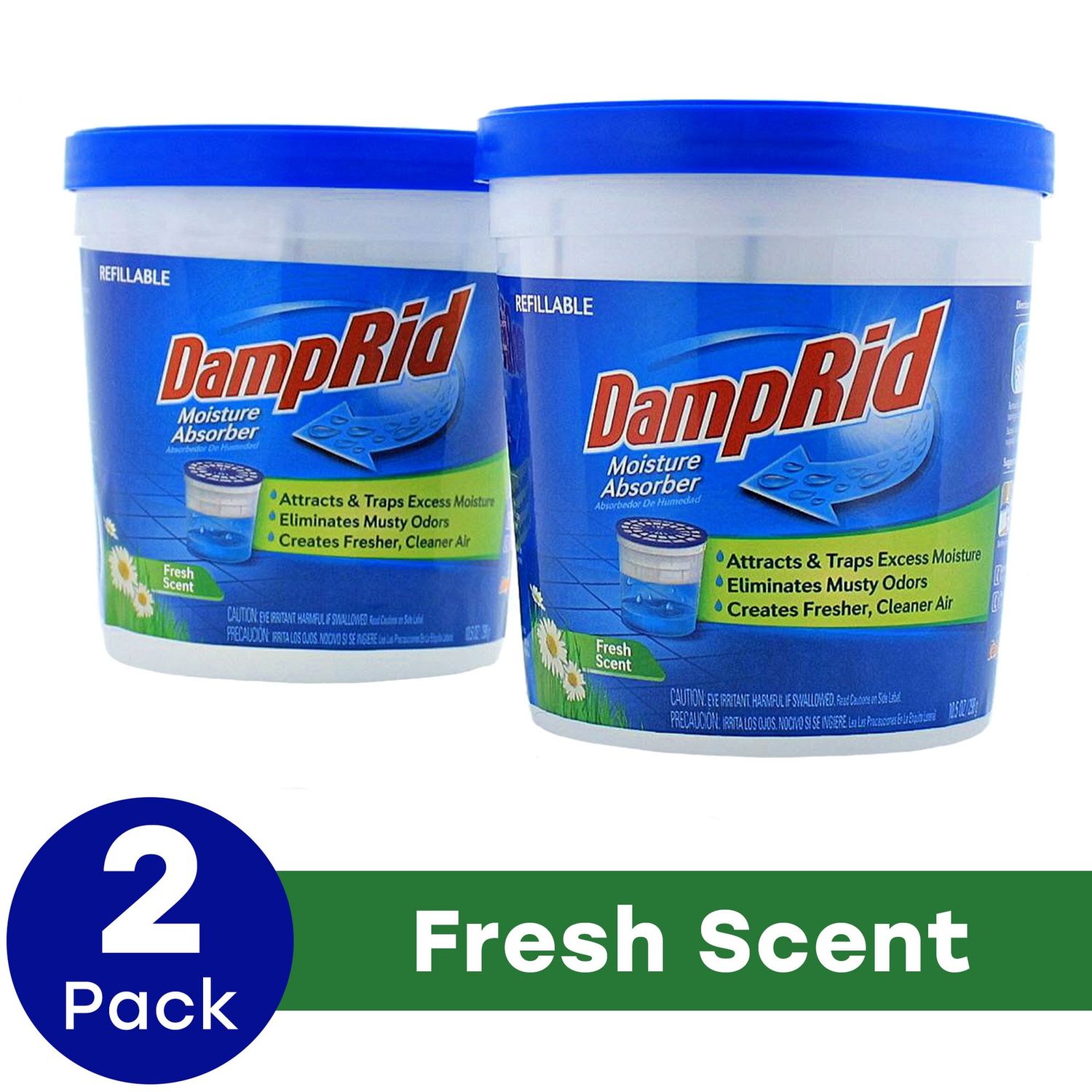 Damp Rid 7739717 Fresh Scent Refillable Moisture Absorber; 10.5 Oz - 2 per Pack