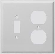 Eaton Standard 2-Gang Combined Wall Plate - Smooth - White Plastic - 4 1/2-in W X 4 1/2-in H | Rona