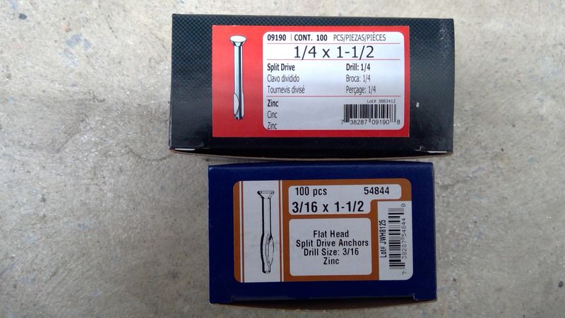 Split Drive Nail Loose