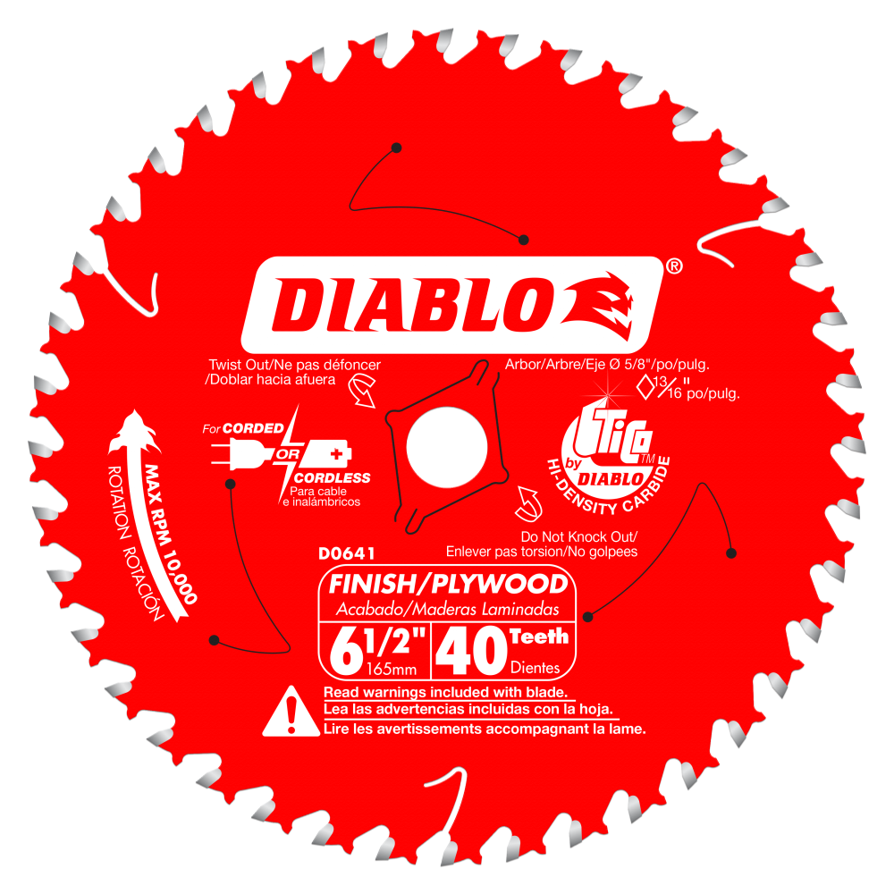 D0641A 6-1/2-Inch X 40 Tooth Finish Trim Saw Blade