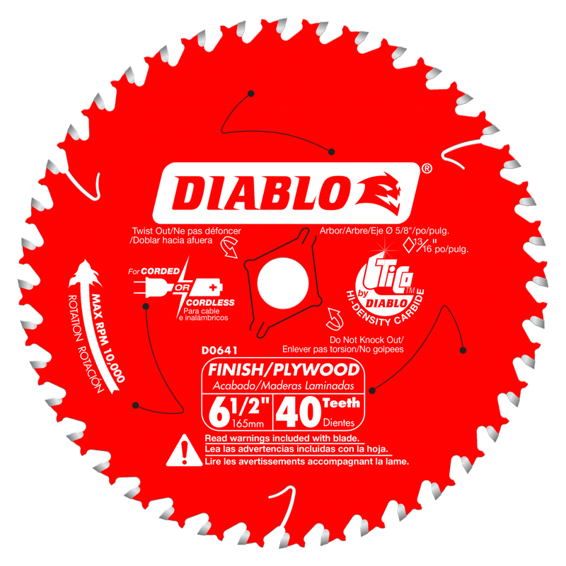 D0641A 6-1/2-Inch X 40 Tooth Finish Trim Saw Blade