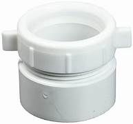 1-1/2&quot; PVC-DWV-Hub-x-Slip-Joint-Trap-Adapter-With-Plastic Nut