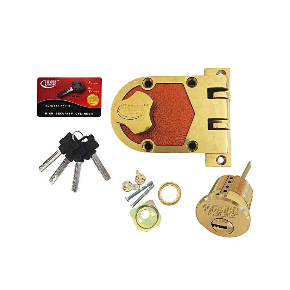 Heavy-Duty Brushed Brass Jimmy Proof Deadbolt