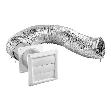 4-in. X 8-Ft. UL 2158A Transition Duct Louvered Vent Kit