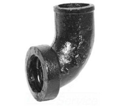 2 in. Cast Iron No-Hub elbow 90-Degree Tapped Bend