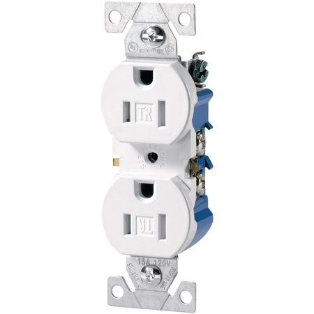 Cooper White Tamper Resistant Duplex Receptacle Outlet NEMA 5-15R 15A 125V TR270W