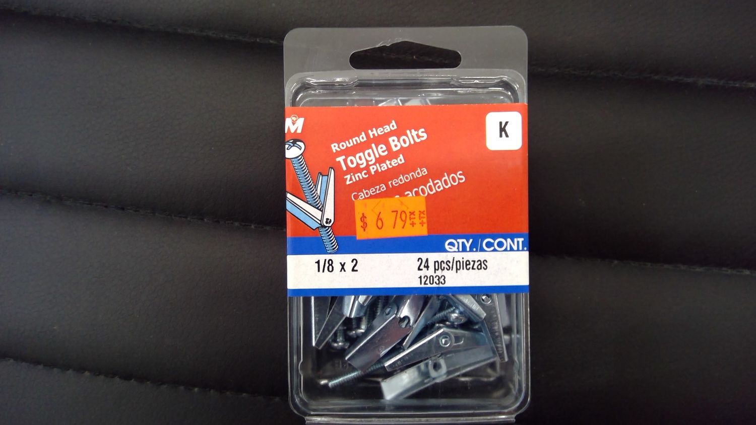 Round head toggle bolts zinc plated (K)