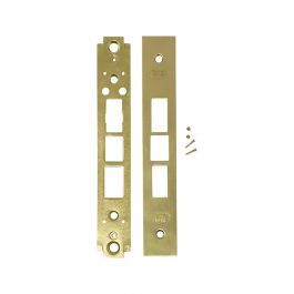 Wide Faceplate 8" x 1/4" For Mortise Lock - 2 pcs set w/4 screws - Brass Finish