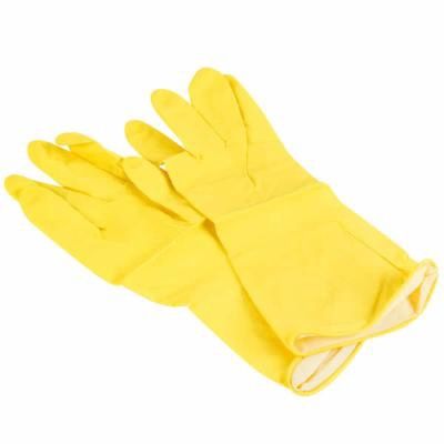 Q-Grips Yellow Flock Lined Latex Gloves (7 Pairs) [14 Gloves] 15 Mil 13 Inch