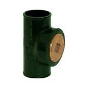 Cast Iron No Hub Tap Tee With Cleanout &amp; Plug, Size: 2&quot;