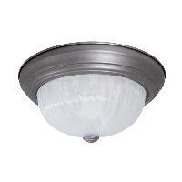11 Brushed Nickel Dome Fixture W/ Alabaster-like Glass