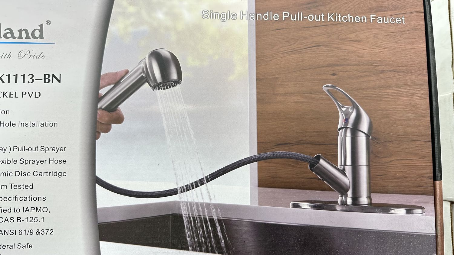 Single Handle Pull-Out Kitchen Faucet KSK1113-BN