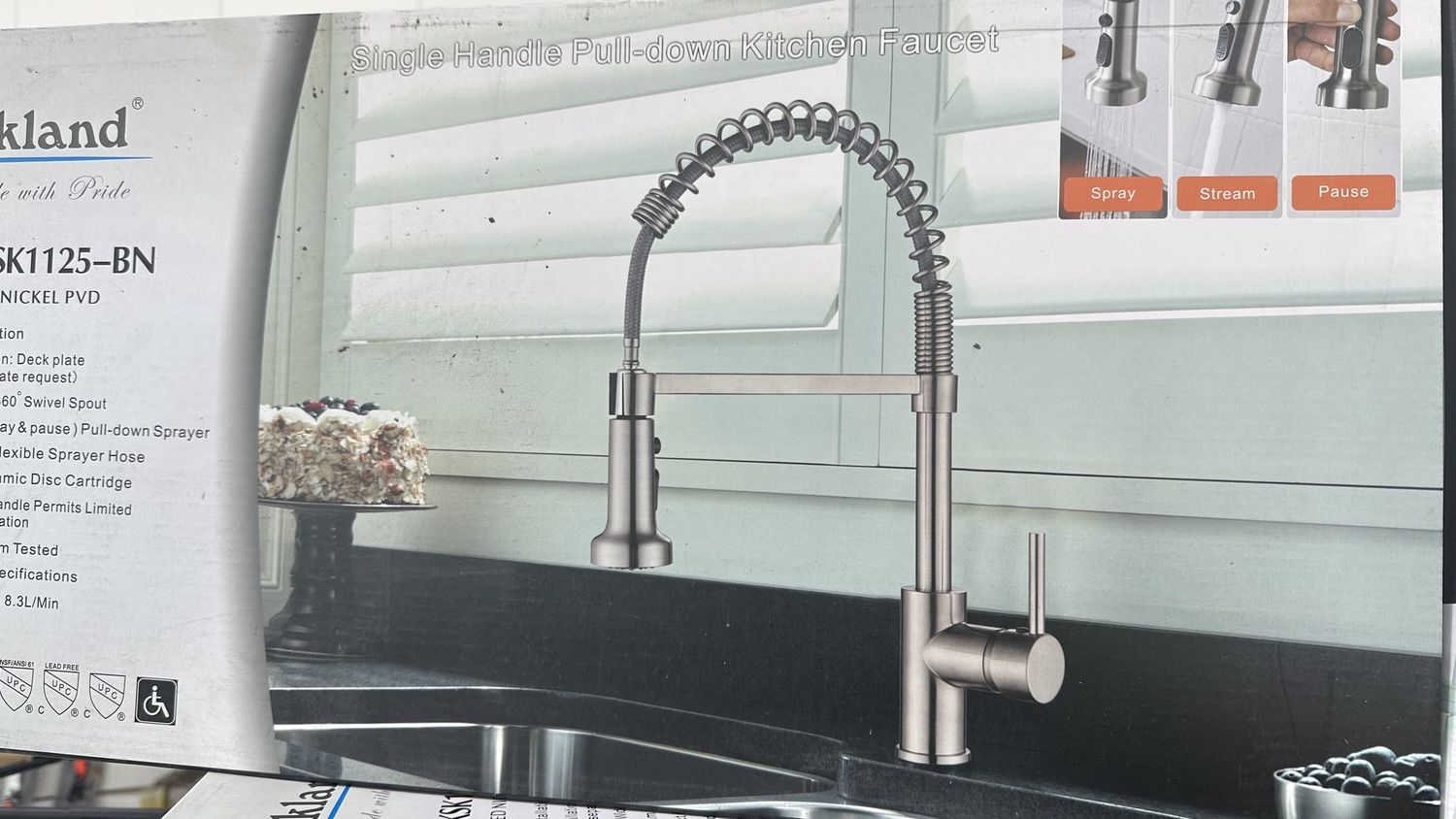 Single handle pull down kitchen faucet KSK1125-BN