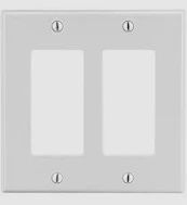 Double Decora Wall Plate - Thermoset - White - Residential