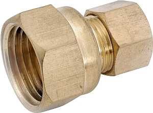 Anderson Metals 750066-0806 Tubing Coupling, 1/2 x 3/8 in, Compression x FIP, Brass