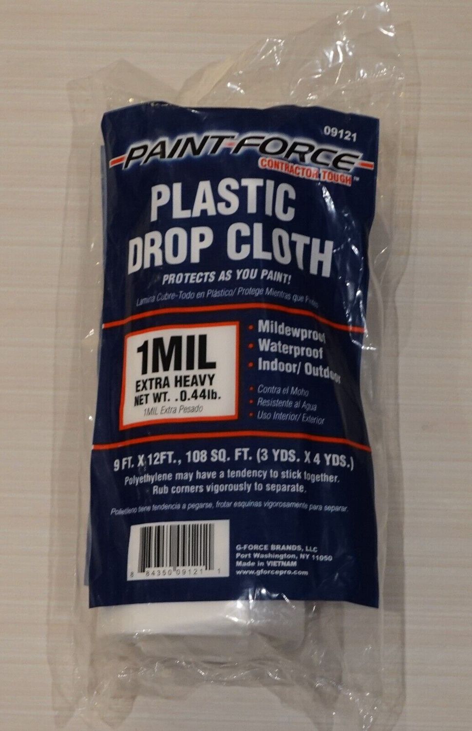 1Mil 9x12 plastic drop cloth