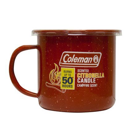 Coleman Retro Red Mug Citronella Candle with Campfire Scent