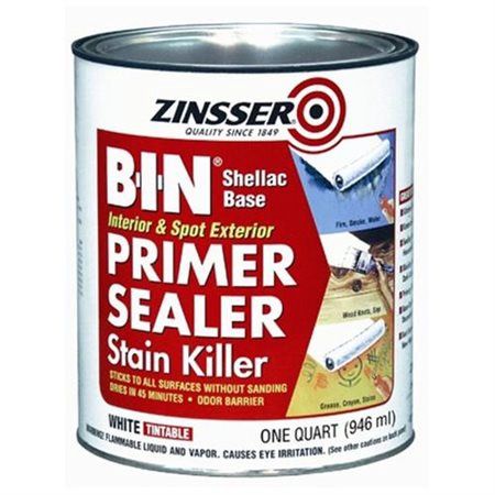 Rust-Oleum Zinsser B-I-N Interior &amp; Spot Exterior Primer Sealer &amp; Stain Killer Base White 1 Quart
