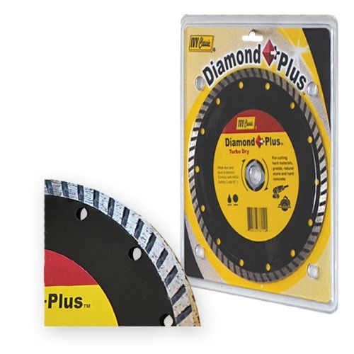 IVY Classic 38150 Diamond Plus 4-Inch Dry and Wet Cutting Turbo Continuous Rim Diamond Blade with 20mm - 5/8-Inch Arbor, 1/Card