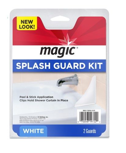 5.5 in. X 7 in. Small Adhesive Plastic Splash Guard for Showers and Tubs Guard (2-Piece)